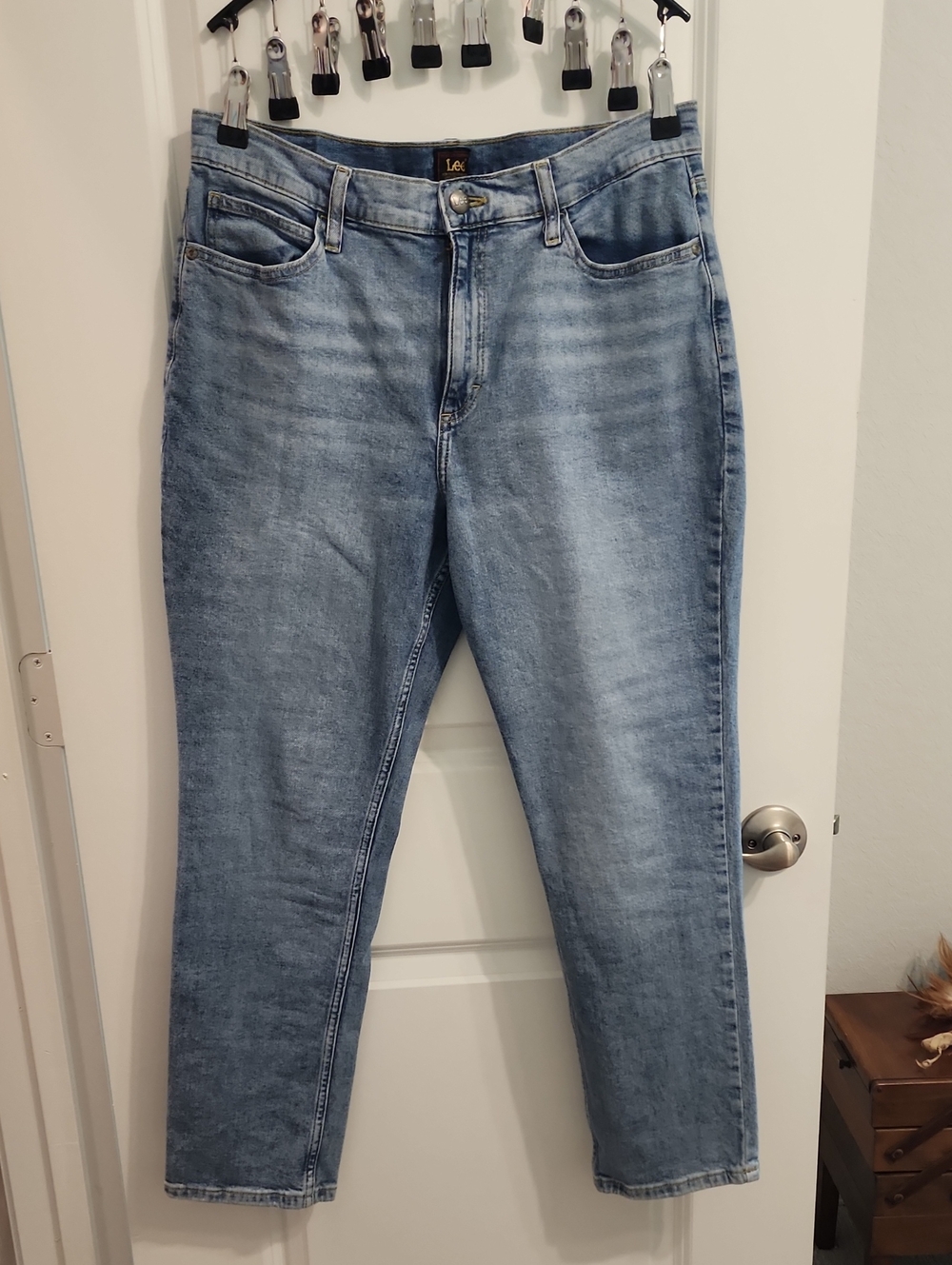 Lee Light Wash Cropped High-Rise Jeans 12